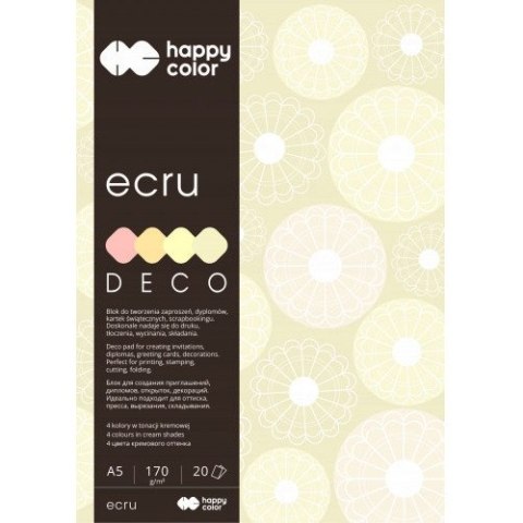 Blok A5 20k 4 kolory DECO ECRU HA 3717 1520-092 HAPPY COLOR Blok A5 20k 4 kolory DECO ECRU HA 3717 1520-092 HAPPY COLOR