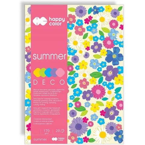 Blok DECO SUMMER A5 20k 170g 5 kolorów HA3817 1520-120 HAPPY COLOR Blok DECO SUMMER A5 20k 170g 5 kolorów HA3817 1520-120 HAPPY COLOR