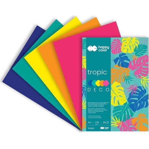 Blok DECO TROPIC A4 20k 170g 5 kolorów HA 3817 2030 HAPPY COLOR Blok DECO TROPIC A4 20k 170g 5 kolorów HA 3817 2030 HAPPY COLOR