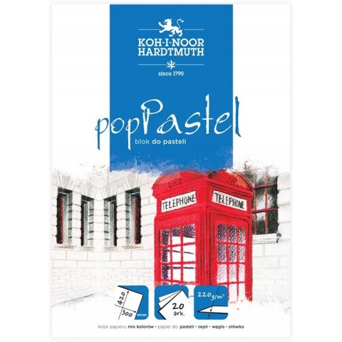 Blok do pasteli 300x420mm 20k 220g mix POP PASTEL BLO-PA300M KOH-I-NOOR Blok do pasteli 300x420mm 20k 220g mix POP PASTEL BLO-PA300M KOH-I-NOOR