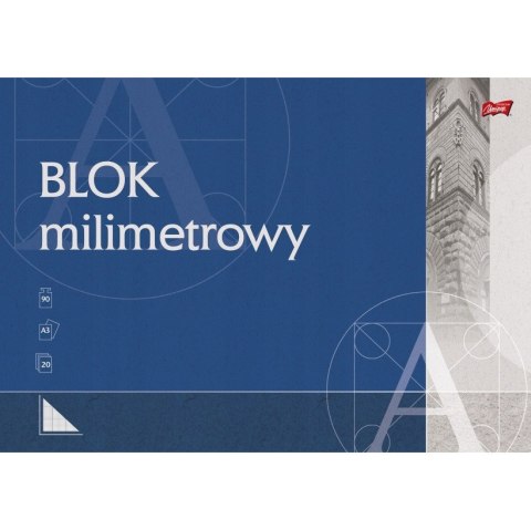 Blok milimetrowy Papier A3 20 kartek 90g UNIPAP Blok milimetrowy Papier A3 20 kartek 90g UNIPAP