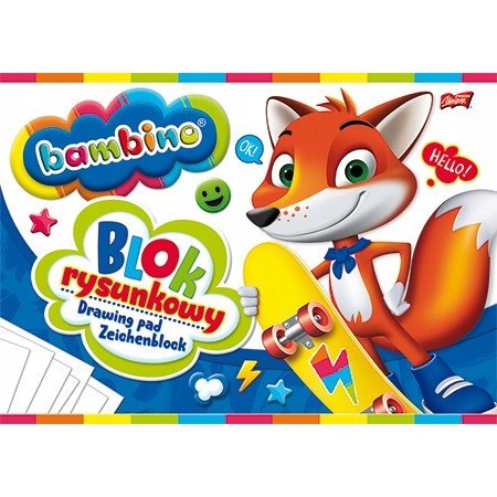 Blok rysunkowy szkolny A4 biały 20 kartek 80g BAMBINO Blok rysunkowy szkolny A4 biały 20 kartek 80g BAMBINO