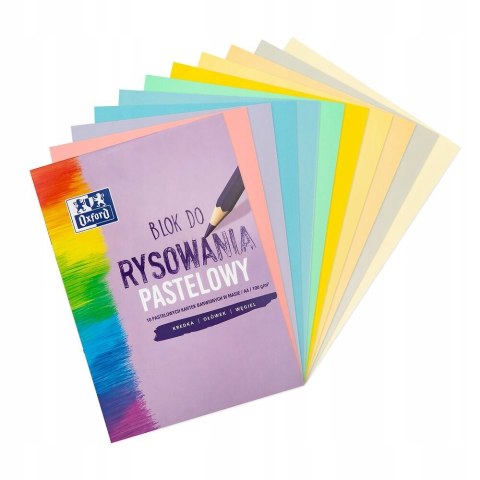Blok rysunkowy szkolny A4 pastelowy 10 kartek 100g 400166081 OXFORD Blok rysunkowy szkolny A4 pastelowy 10 kartek 100g 400166081 OXFORD