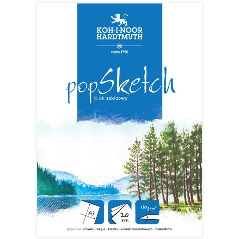 Blok szkicowy A3 20k 110g POP SKETCH 9920010 KOH-I-NOOR Blok szkicowy A3 20k 110g POP SKETCH 9920010 KOH-I-NOOR