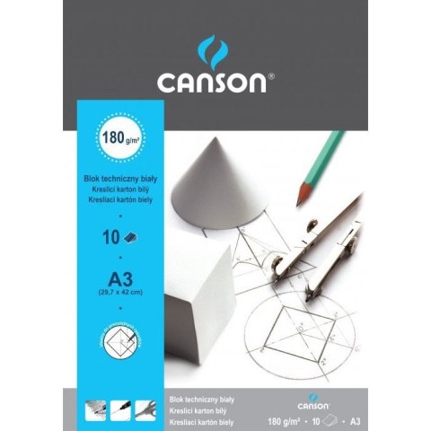 Blok techniczny A3 10k biały 190g. 100554887 CANSON Blok techniczny A3 10k biały 190g. 100554887 CANSON