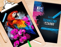 Blok techniczny szkolny A4 czarne kartki 10 kartek 210g 400093231 OXFORD