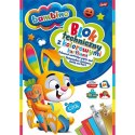 Blok techniczny szkolny A4 kolorowy + złota i srebrna kratka 10 kartek 170g BAMBINO