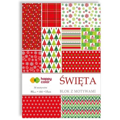 Blok z motywami A4 15k 80g ŚWIĘTA HA38 082030-X HAPPY COLOR Blok z motywami A4 15k 80g ŚWIĘTA HA38 082030-X HAPPY COLOR