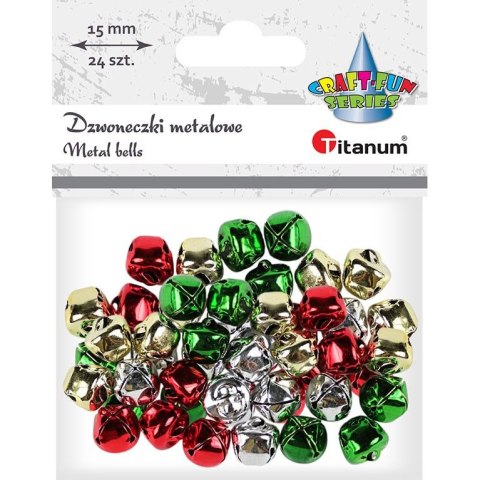 Dzwoneczki metalowe 15mm mix kolorów 24szt. 307919 TITANUM Dzwoneczki metalowe 15mm mix kolorów 24szt. 307919 TITANUM