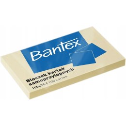 Karteczki samoprzylepne bloczek 100x75mm 100 kartek żółty 400086387 BANTEX