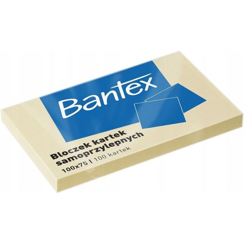 Karteczki samoprzylepne bloczek 100x75mm 100 kartek żółty 400086387 BANTEX Karteczki samoprzylepne bloczek 100x75mm 100 kartek żółty 400086387 BANTEX