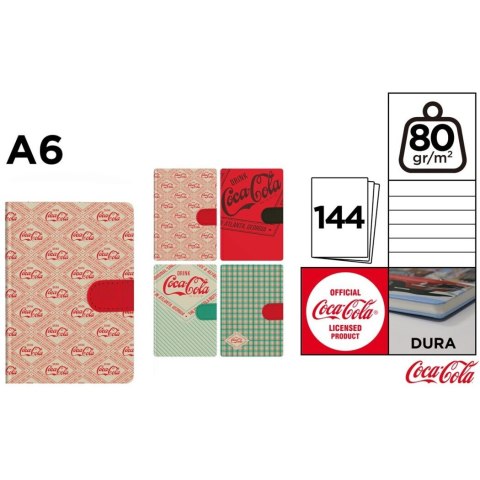 Notatnik A6 144k linia emblematy COCA-COLA mix wzorów CC022 MP Poland Notatnik A6 144k linia emblematy COCA-COLA mix wzorów CC022 MP Poland