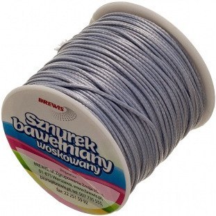 Sznurek bawełniany woskowany 1mm*25m srebrny SBW3 BREWIS Sznurek bawełniany woskowany 1mm*25m srebrny SBW3 BREWIS