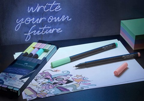 Cienkopisy GRIP 5 kolorów pastelowych 151602 FABER-CASTELL Cienkopisy GRIP 5 kolorów pastelowych 151602 FABER-CASTELL