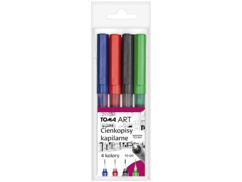 Cienkopisy kapilarne 0,5mm 4 kolory TO-347 TOMA Cienkopisy kapilarne 0,5mm 4 kolory TO-347 TOMA