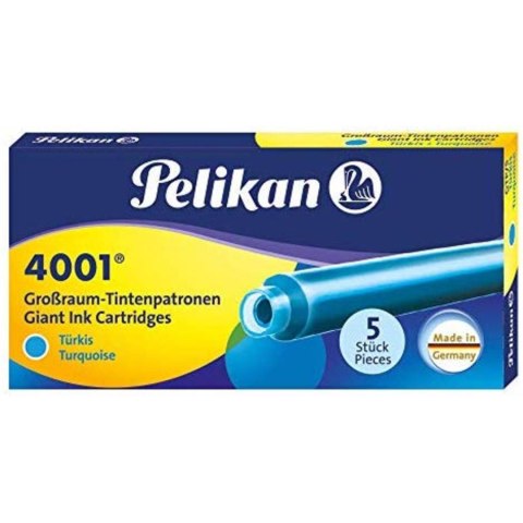 Naboje długie turkusowe GTP/5 (5szt.) PELIKAN Naboje długie turkusowe GTP/5 (5szt.) PELIKAN