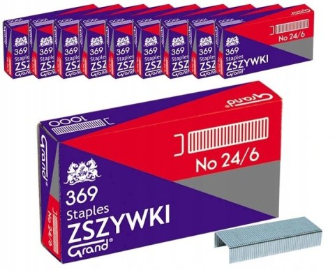 Zszywki biurowe 24/6 369 (10 paczek x 1000 sztuk) do zszywaczy 110-1388 GRAND Zszywki biurowe 24/6 369 (10 paczek x 1000 sztuk) do zszywaczy 110-1388 GRAND
