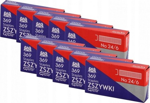 Zszywki biurowe 24/6 369 (10 paczek x 1000 sztuk) do zszywaczy 110-1388 GRAND Zszywki biurowe 24/6 369 (10 paczek x 1000 sztuk) do zszywaczy 110-1388 GRAND