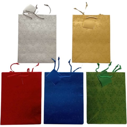 Torebka metaliczna z brokatem mix kolor 18x23x10cm ROZETTE Torebka metaliczna z brokatem mix kolor 18x23x10cm ROZETTE