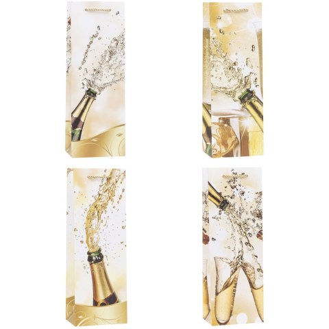 Torebka prezentowa 12x35x9cm na butelkę TBF-24159-BB ROZETTE Torebka prezentowa 12x35x9cm na butelkę TBF-24159-BB ROZETTE