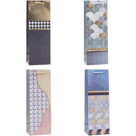 Torebka prezentowa 12x35x9cm na butelkę TBG-24212-BB-HS ROZETTE Torebka prezentowa 12x35x9cm na butelkę TBG-24212-BB-HS ROZETTE
