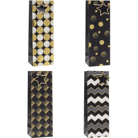 Torebka prezentowa 12x35x9cm na butelkę TBG-24215-BB-HS ROZETTE Torebka prezentowa 12x35x9cm na butelkę TBG-24215-BB-HS ROZETTE