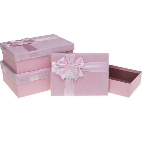 Zestaw pudełek ozdobnych PUG-24114-PR PINK (3szt) ROZETTE Zestaw pudełek ozdobnych PUG-24114-PR PINK (3szt) ROZETTE