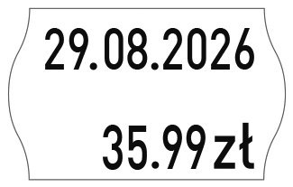 Etykiety cenowe w rolce do metkownicy dwurzędowej, 26x16 mm, (6 sztuk) białe faliste, trwały klej, odporne na mróz METO M3001433 Etykiety cenowe w rolce do metkownicy dwurzędowej, 26x16 mm, (6 sztuk) białe faliste, trwały klej, odporne na mróz METO M3001433
