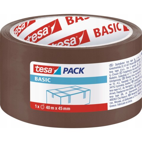 Taśma pakowa BASIC 40m x 45mm brązowa 58575-00000-00 TESA Taśma pakowa BASIC 40m x 45mm brązowa 58575-00000-00 TESA