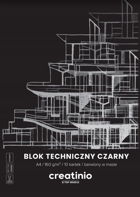 Blok techniczny szkolny A4 czarne kartki 10 kartek 160g 400176681 TOP 2000 Blok techniczny szkolny A4 czarne kartki 10 kartek 160g 400176681 TOP 2000