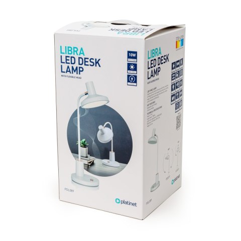 Lampka biurkowa led PLATINET LIBRA biała 10W 780lm (45855) Lampka biurkowa led PLATINET LIBRA biała 10W 780lm (45855)