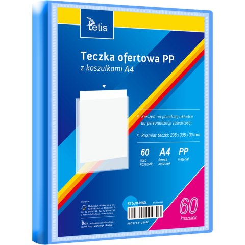 Teczka ofertowa A4 PP 60 koszulek NIEBIESKA BT630-N60 TETIS Teczka ofertowa A4 PP 60 koszulek NIEBIESKA BT630-N60 TETIS
