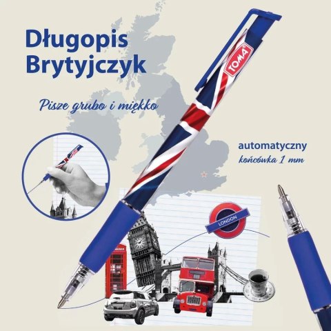 Długopis automatyczny Brytujczyk niebieski TO-068 TOMA Długopis automatyczny Brytujczyk niebieski TO-068 TOMA
