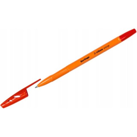 Długopis olejowy ze skuwką Tribase Orange 0.7 mm czerwony 265893 BERLINGO Długopis olejowy ze skuwką Tribase Orange 0.7 mm czerwony 265893 BERLINGO