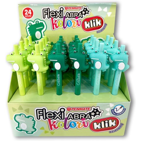 Długopis ścieralny automatyczny Flexi Abra Kolori CROCODIL 0,5mm niebieski TT8821 PENMATE Długopis ścieralny automatyczny Flexi Abra Kolori CROCODIL 0,5mm niebieski TT8821 PENMATE