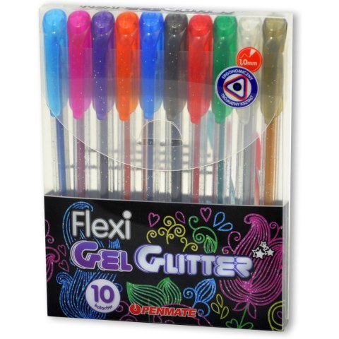 Dlugopis żelowy brokatowy FLEXI GEL 10 kolorów TT8508 Penmate Dlugopis żelowy brokatowy FLEXI GEL 10 kolorów TT8508 Penmate