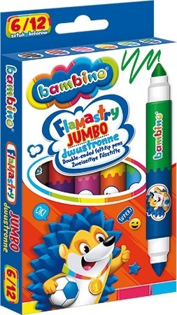 Flamastry dwustronne Jumbo Zestaw 6 sztuk 12 kolorów Pisaki Mazaki BAMBINO St.Majewski Flamastry dwustronne Jumbo Zestaw 6 sztuk 12 kolorów Pisaki Mazaki BAMBINO St.Majewski
