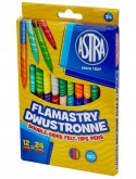 Flamastry dwustronne zestaw 12 sztuk = 24 kolory pisaki mazaki 314118001 ASTRA