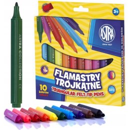 Flamastry trójkątne JUMBO zestaw 10 kolorów pisaki mazaki 314114001 ASTRA