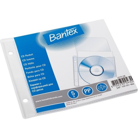 Koszulki groszkowe na płyty CD/DVD 13x15 cm 180mic 5 sztuk 100551464 BANTEX Koszulki groszkowe na płyty CD/DVD 13x15 cm 180mic 5 sztuk 100551464 BANTEX