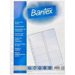 Koszulki krystaliczne na 20 wizytówek A4 PP 100mic 10 sztuk 100080937 BANTEX