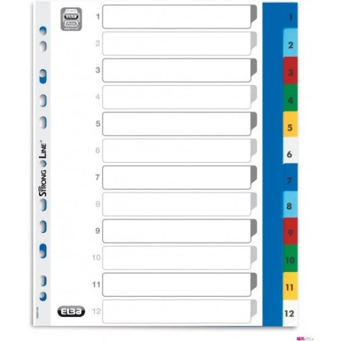 Przekładki A4 MAXI 1-12 kolor PP numeryczne OXFORD 100204813 Przekładki A4 MAXI 1-12 kolor PP numeryczne OXFORD 100204813