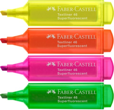 Zakreślacz 1546 4 kolory neonowe opakowanie kartonowe 254644 FABER-CASTELL Zakreślacz 1546 4 kolory neonowe opakowanie kartonowe 254644 FABER-CASTELL