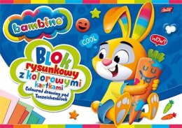 Blok rysunkowy szkolny A4 kolorowy 16 kartek 80g BAMBINO
