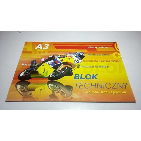 Blok techniczny A3 10k 250g KRESKA Blok techniczny A3 10k 250g KRESKA