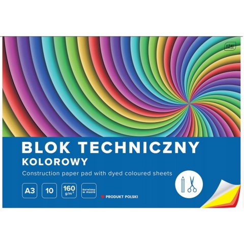 Blok techniczny kolorowy A3 10k INTERDRUK Blok techniczny kolorowy A3 10k INTERDRUK