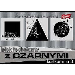 Blok techniczny szkolny A3 czarne kartki 10 kartek 180g UNIPAP