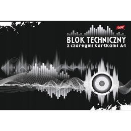 Blok techniczny szkolny A4 czarne kartki 10 kartek 180g UNIPAP