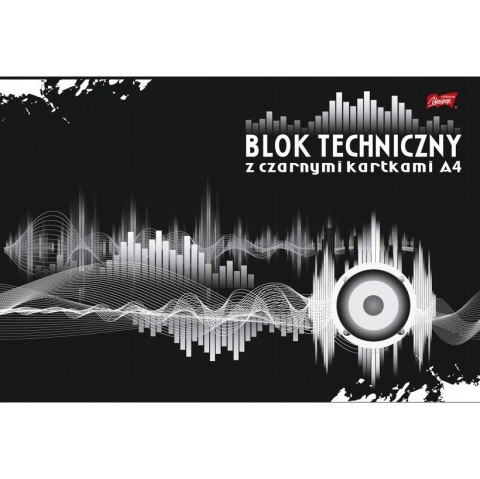 Blok techniczny szkolny A4 czarne kartki 10 kartek 180g UNIPAP Blok techniczny szkolny A4 czarne kartki 10 kartek 180g UNIPAP