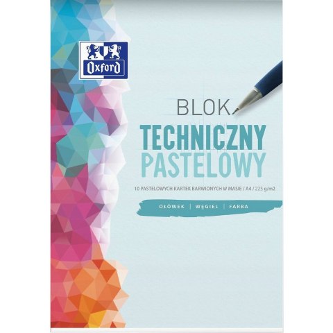 Blok techniczny szkolny A4 pastelowy 10 kartek 225g 400166068 OXFORD Blok techniczny szkolny A4 pastelowy 10 kartek 225g 400166068 OXFORD